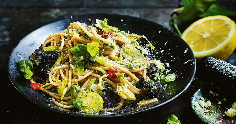 Brussels Sprout, Anchovy, Lemon & Caper Spaghetti